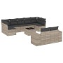 Set sofás jardín 10 pzas con cojines ratán sintético gris claro de , Conjuntos de jardín - Ref: Foro24-3255369, Precio: 674,3...