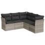 Set de sofás jardín y cojines 5 pzas ratán sintético gris claro de , Conjuntos de jardín - Ref: Foro24-3217622, Precio: 352,1...