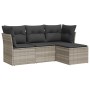 Set de sofás de jardín 4 pzas y cojines ratán sintético gris de , Conjuntos de jardín - Ref: Foro24-3249381, Precio: 265,28 €...