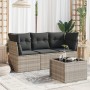 Set de sofás de jardín 4 pzas y cojines ratán sintético gris de , Conjuntos de jardín - Ref: Foro24-3217222, Precio: 267,69 €...