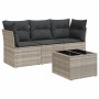 Set de sofás de jardín 4 pzas y cojines ratán sintético gris de , Conjuntos de jardín - Ref: Foro24-3217222, Precio: 267,69 €...