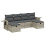 Set de sofás de jardín 6 pzas y cojines ratán sintético gris de , Conjuntos de jardín - Ref: Foro24-3263858, Precio: 363,56 €...