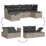 Set de sofás de jardín 6 pzas y cojines ratán sintético gris de , Conjuntos de jardín - Ref: Foro24-3263858, Precio: 363,56 €...