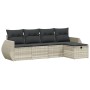 Set de sofás jardín y cojines 5 pzas ratán sintético gris claro de , Conjuntos de jardín - Ref: Foro24-3264088, Precio: 332,8...