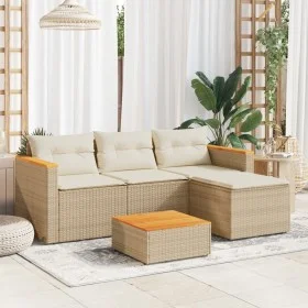 Juego de sofás de jardín con cojines beige 3 pzas ratán PE de , Conjuntos de jardín - Ref: Foro24-365828, Precio: 304,69 €, D...
