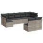 Set muebles jardín 9 pzas y cojines ratán sintético gris claro en Conjuntos de jardín | Comprar online en Foru.es
