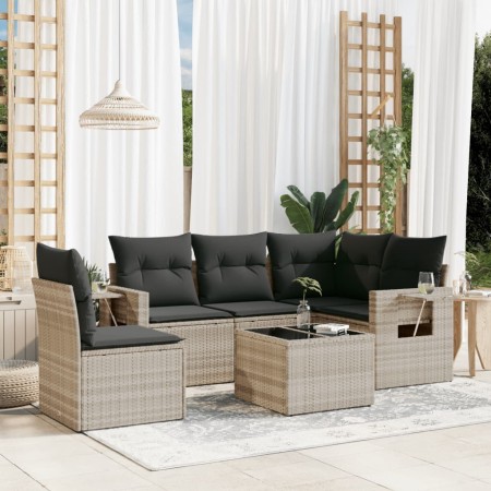 Set de sofás de jardín 6 pzas y cojines ratán sintético gris de , Conjuntos de jardín - Ref: Foro24-3252519, Precio: 413,03 €...