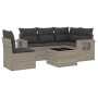 Set de sofás de jardín 6 pzas y cojines ratán sintético gris de , Conjuntos de jardín - Ref: Foro24-3252519, Precio: 413,03 €...