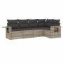 Set de sofás jardín y cojines 5 pzas ratán sintético gris claro de , Conjuntos de jardín - Ref: Foro24-3252469, Precio: 357,0...