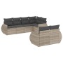 Set de sofás de jardín 7 pzas con cojines ratán PE gris claro de , Conjuntos de jardín - Ref: Foro24-3253949, Precio: 556,49 ...