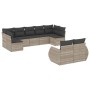 Set muebles jardín 9 pzas y cojines ratán sintético gris claro de , Conjuntos de jardín - Ref: Foro24-3254159, Precio: 627,22...