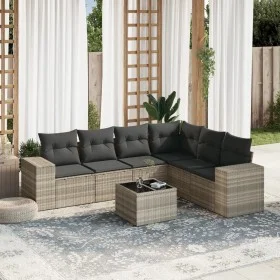 Set de sofás de jardín 7 pzas con cojines ratán PE gris claro de , Conjuntos de jardín - Ref: Foro24-3254959, Precio: 496,57 ...