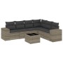 Set de sofás de jardín 7 pzas con cojines ratán PE gris claro de , Conjuntos de jardín - Ref: Foro24-3254959, Precio: 478,54 ...