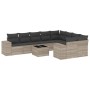Set sofás jardín 10 pzas con cojines ratán sintético gris claro de , Conjuntos de jardín - Ref: Foro24-3223051, Precio: 677,1...