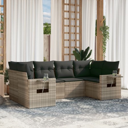 Set de sofás de jardín 6 pzas y cojines ratán sintético gris de , Conjuntos de jardín - Ref: Foro24-3220581, Precio: 422,07 €...
