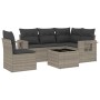 Set de sofás de jardín 6 pzas y cojines ratán sintético gris de , Conjuntos de jardín - Ref: Foro24-3220181, Precio: 399,59 €...