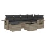 Set de sofás de jardín 7 pzas con cojines ratán PE gris claro de , Conjuntos de jardín - Ref: Foro24-3220471, Precio: 451,03 ...