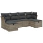 Set de sofás de jardín 6 pzas y cojines ratán sintético gris de , Conjuntos de jardín - Ref: Foro24-3263238, Precio: 365,67 €...