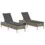 Set of 3-piece synthetic rattan sun loungers with gray cushions by , Loungers - Ref: Foro24-3284265, Price: 311,49 €, Discoun...