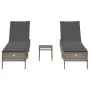 Set of 3-piece synthetic rattan sun loungers with gray cushions by , Loungers - Ref: Foro24-3284265, Price: 311,49 €, Discoun...