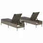 Set of 3-piece synthetic rattan sun loungers with gray cushions by , Loungers - Ref: Foro24-3284265, Price: 311,49 €, Discoun...