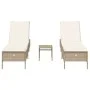 Juego de tumbonas con cojín 3 piezas ratán sintético beige de , Tumbonas - Ref: Foro24-3284267, Precio: 315,93 €, Descuento: %