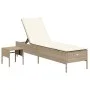 Juego de tumbonas con cojín 3 piezas ratán sintético beige de , Tumbonas - Ref: Foro24-3284267, Precio: 315,93 €, Descuento: %
