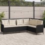 Sofá de jardín en forma de L con cojines ratán sintético negro de , Sofás de exterior - Ref: Foro24-369000, Precio: 353,94 €,...