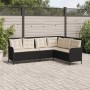 Sofá de jardín en forma de L con cojines ratán sintético negro de , Sofás de exterior - Ref: Foro24-369000, Precio: 353,94 €,...