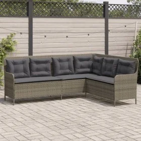 Gartensofa in L-Form mit grauen Kissen aus synthetischem Rattan. von , Outdoor-Sofas - Ref: Foro24-369002, Preis: 357,48 €, R...