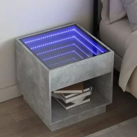 Mesita de noche con Infinity LED gris hormigón 50x50x50 cm de , Mesitas de noche - Ref: Foro24-3284087, Precio: 82,07 €, Desc...