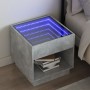 Mesita de noche con Infinity LED gris hormigón 50x50x50 cm de , Mesitas de noche - Ref: Foro24-3284087, Precio: 82,99 €, Desc...