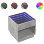 Mesita de noche con Infinity LED gris hormigón 50x50x50 cm de , Mesitas de noche - Ref: Foro24-3284087, Precio: 82,07 €, Desc...