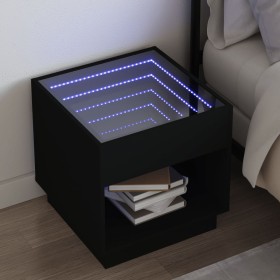 Mesita de noche con Infinity LED negra 50x50x50 cm de , Mesitas de noche - Ref: Foro24-3284085, Precio: 88,50 €, Descuento: %