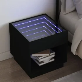 Mesita de noche con Infinity LED negra 50x50x50 cm de , Mesitas de noche - Ref: Foro24-3284085, Precio: 87,48 €, Descuento: %