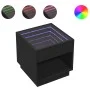 Bedside table with Infinity LED black 50x50x50 cm by , Nightstands - Ref: Foro24-3284085, Price: 87,48 €, Discount: %