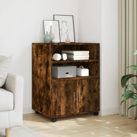 Armario con ruedas madera ingeniería roble ahumado 60x48x81 cm de , Armarios archivadores - Ref: Foro24-853168, Precio: 84,76...