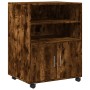 Armario con ruedas madera ingeniería roble ahumado 60x48x81 cm de , Armarios archivadores - Ref: Foro24-853168, Precio: 84,76...