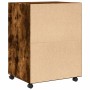 Armario con ruedas madera ingeniería roble ahumado 60x48x81 cm de , Armarios archivadores - Ref: Foro24-853168, Precio: 84,76...
