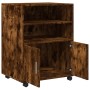 Armario con ruedas madera ingeniería roble ahumado 60x48x81 cm de , Armarios archivadores - Ref: Foro24-853168, Precio: 84,76...