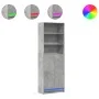 Aparador con LED madera ingeniería gris hormigón 69x32,5x200 cm de , Aparadores - Ref: Foro24-3307908, Precio: 126,78 €, Desc...