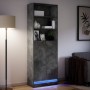Aparador con LED madera ingeniería gris hormigón 69x32,5x200 cm de , Aparadores - Ref: Foro24-3307908, Precio: 128,39 €, Desc...