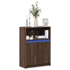 Aparador con LED madera ingeniería roble marrón 72x34x100 cm de , Aparadores - Ref: Foro24-852165, Precio: 76,44 €, Descuento: %