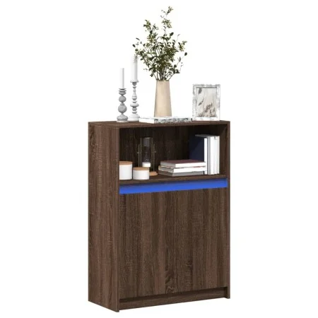 Aparador con LED madera ingeniería roble marrón 72x34x100 cm de , Aparadores - Ref: Foro24-852165, Precio: 76,44 €, Descuento: %