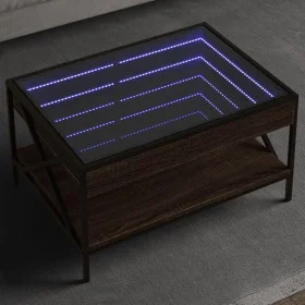 Mesa de centro con Infinity LED marrón roble 70x50x38 cm de , Mesas de centro - Ref: Foro24-847706, Precio: 91,05 €, Descuent...