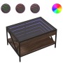 Mesa de centro con Infinity LED marrón roble 70x50x38 cm de , Mesas de centro - Ref: Foro24-847706, Precio: 92,24 €, Descuent...