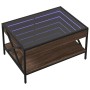 Mesa de centro con Infinity LED marrón roble 70x50x38 cm de , Mesas de centro - Ref: Foro24-847706, Precio: 92,24 €, Descuent...