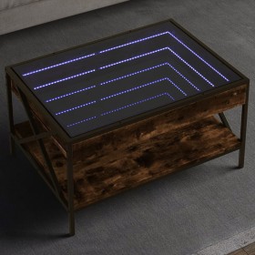 Mesa de centro con Infinity LED roble ahumado 70x50x38 cm de , Mesas de centro - Ref: Foro24-847704, Precio: 89,99 €, Descuen...