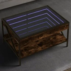 Mesa de centro con Infinity LED roble ahumado 70x50x38 cm de , Mesas de centro - Ref: Foro24-847704, Precio: 88,84 €, Descuen...