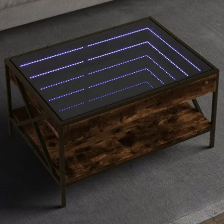 Mesa de centro con Infinity LED roble ahumado 70x50x38 cm de , Mesas de centro - Ref: Foro24-847704, Precio: 88,84 €, Descuen...